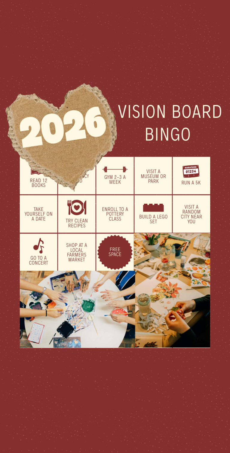 Red Simple Vision Board Bingo Instagram Post taller